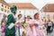 Costumed entertainers on the streets of Varazdin