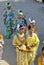 Costumed people in a parade in Myanmar