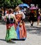 Costumed women chatting at Renaissance Faire in Muskogee Oklahoma USA 5 28 2017