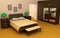 Cosy bedroom interior 3d