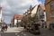 Cosy street in picturesque town Sigmaringen in Germany. Traditional old german houses