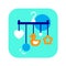 Cot mobile flat color icon. Child toys concept. Sign for web page, mobile app, banner, social media.