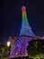 Cotai Macau Parisian Hotel Eiffel Tower Art Nouveau Architecture Colorful Leds Lighting Structure
