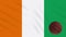 Cote d`Ivoire - Ivory Coast flag wavers and basketball rotates, loop