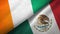 Cote d`Ivoire and Mexico two flags textile cloth, fabric texture