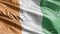 Cote D`lvoire flag slow waving on the wind loop