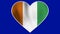Cote D lvoire Heart Love Flag Loop - Realistic 4K flag waving in the wind