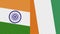 Cote D lvoire and India Two Half Flags Together