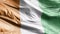 Cote D`lvoire textile flag waving on the wind loop