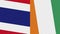 Cote D lvoire and Thailand Two Half Flags Together