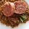 Cotechino and lentils, New Year\\\'s Eve meal Italian style.