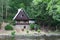 Cottage on the bank of the river Jihlava, Czech Republic in the