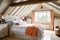 Cottage bedroom decor, interior design and holiday rental, bed with elegant bedding linen and antique furniture, English