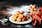 Cottage cheese donuts in a ceramic dish