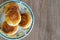 Cottage cheese pancakes, homemade cheese pancakes. Cheese pancake on a plate