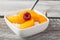 Cottage Cheese with Peaches red raspberry