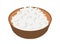 Cottage cheese in a wooden bowl. Soft sour curd