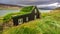 Cottage covered with grass on the roof, Iceland