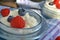 Cottage dairy cheese, yoghurt, strawberry, morning lunch blueberries healthy traditional eating. Bio, healthy food. Natural