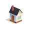 Cottage, small home icon, vector low poly isometric illustration