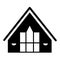 Cottage solid icon. Small cottage vector illustration isolated on white. Gable roof cottage glyph style design, designed