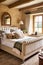 Cottage style bedroom decor, interior design and home decor, bed with elegant bedding and bespoke furniture, English country house