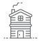 Cottage thin line icon, real estate and home