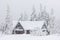 cottage in winter, Orlicke mountains, Czech Republic