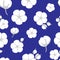 Cotton bolls or flower seamless pattern. Vector illustration in flat style