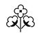 Cotton branch with three flowers & balls . Symbol, logo of natural eco organic textile, fabric. Flat line icon on white background