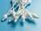 cotton buds close-up on a light background, for children, hygiene and ear cleaning, cotton