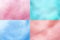 Cotton candy backgrounds. Realistic candyfloss sweet dessert vector textures