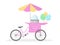 Cotton candy cart bicycle, street food