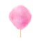 Cotton candy. Realistic pink cotton candy on wooden stick. Summer tasty and sweet snack for children in parks and food