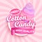 Cotton candy shop logo, label or emblem.