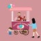 Cotton candy stall cart kids children buy