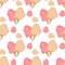 Cotton candy wrapper seamless pattern vector illustration sugar clouds wallpaper dessert.