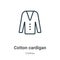 Cotton cardigan outline vector icon. Thin line black cotton cardigan icon, flat vector simple element illustration from editable