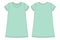 Cotton chemise technical sketch. Mint color. Nightdress for woman. Sleepwear CAD mockup