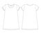 Cotton chemise technical sketch. Nightdress for woman. Sleepwear vector illustration