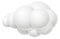 Cotton cloud. Fluffy white 3d render bubble