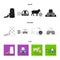 Cotton, coil, thread, pest, and other web icon in black,flat,outline style. Textiles, industry, gear icons in set
