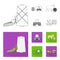 Cotton, coil, thread, pest, and other web icon in outline,flat style. Textiles, industry, gear icons in set collection.