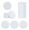 Cotton disk. Cosmetic pads for face skin care makeup stacks pads for women decent vector realistic mockup templates