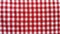 Cotton fabric for tablecloth. White-red small cell with perpendicular intersection of lines