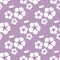 Cotton flower Seamless pattern. Flat style on cute lilac background. Vector illustration.