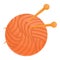 Cotton knitting ball icon, cartoon style