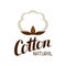 Cotton label. Emblem for clothing and production