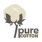 Cotton labels or logo for pure 100 percent natural cotton textile tag