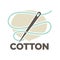 Cotton labels or logo for pure 100 percent natural cotton textile tag